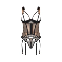 Корсет Obsessive Soranna cupless corset &amp; crotchless thong 2XL/3XL — Просмотреть изображение 5
