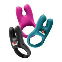 Эрекционное виброкольцо с двойной стимуляцией клитора Fun Factory NŌS CLASSIC Bottle Green, 2 мотора — Просмотреть изображение 9