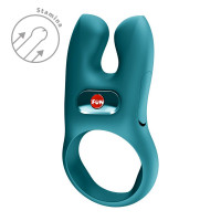 Эрекционное виброкольцо с двойной стимуляцией клитора Fun Factory NŌS CLASSIC Bottle Green, 2 мотора