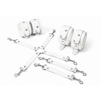 Набір для БДСМ Feral Feelings BDSM Kit 3 White, наручники, поножі, хрестовина