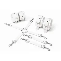 Набір для БДСМ Feral Feelings BDSM Kit 3 White, наручники, поножі, хрестовина — Переглянути зображення 1