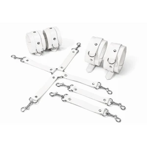 Набір для БДСМ Feral Feelings BDSM Kit 3 White, наручники, поножі, хрестовина