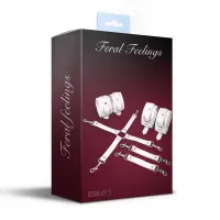 Набір для БДСМ Feral Feelings BDSM Kit 3 White, наручники, поножі, хрестовина — Переглянути зображення 2