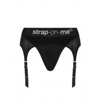 Трусы для страпона с подвязками для чулок Strap-On-Me REBEL HARNESS - XS (мятая упаковка!!!)