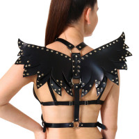 Жіноча портупея Art of Sex - Wings чорна L-2XL, екошкіра