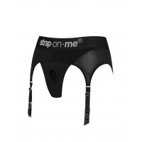 Трусы для страпона с подвязками для чулок Strap-On-Me REBEL HARNESS - XS (мятая упаковка!!!)