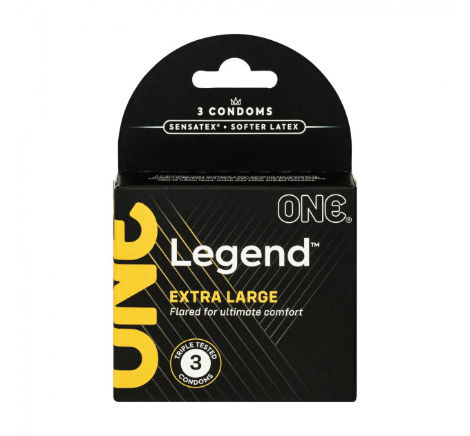 Презервативы ONE Legend Extra Large 3 шт, картонная коробка (мятая упаковка!!!)