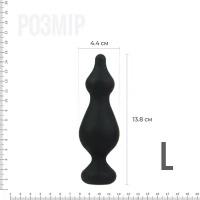 Анальна пробка Adrien Lastic Amuse Big Black (L) з двома переходами, макс. діаметр 4,4 см — Переглянути зображення 2
