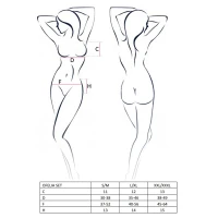 Комплект білизни Passion OFELIA SET OpenBra XXL/XXXL, white, стрінги, відкритий ліф, широкий пояс — Переглянути зображення 3