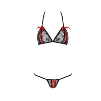 Комплект білизни Passion MELISSA BIKINI S/M, black, ліф зі шнурівкою і трусики стрінги — Переглянути зображення 5
