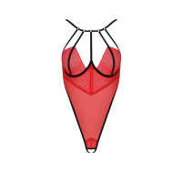 Боді з високим вирізом стегна Passion Exclusive AKITA BODY L/XL, red