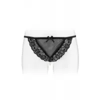 Трусики-стрінги з перлинною ниткою Fashion Secret KATIA Black — Просмотреть изображение 1