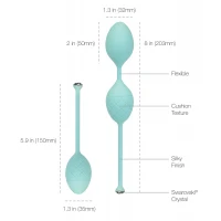 Роскошные вагинальные шарики PILLOW TALK - Frisky Teal с кристаллом, диаметр 3,2см, вес 49-75гр — Просмотреть изображение 8