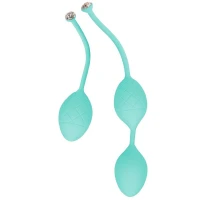 Роскошные вагинальные шарики PILLOW TALK - Frisky Teal с кристаллом, диаметр 3,2см, вес 49-75гр — Просмотреть изображение 1