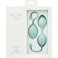Роскошные вагинальные шарики PILLOW TALK - Frisky Teal с кристаллом, диаметр 3,2см, вес 49-75гр — Просмотреть изображение 9