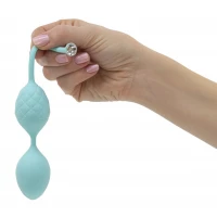 Роскошные вагинальные шарики PILLOW TALK - Frisky Teal с кристаллом, диаметр 3,2см, вес 49-75гр — Просмотреть изображение 2