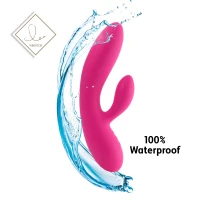 Гнучкий вібратор кролик з двома моторами FeelzToys Lea Rabbit Vibrator Rubine Red — Переглянути зображення 5