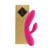 Гнучкий вібратор кролик з двома моторами FeelzToys Lea Rabbit Vibrator Rubine Red — Переглянути зображення 1