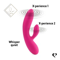 Гнучкий вібратор кролик з двома моторами FeelzToys Lea Rabbit Vibrator Rubine Red — Переглянути зображення 6