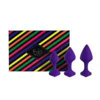 Набір силіконових анальних пробок FeelzToys - Bibi Butt Plug Set 3 pcs Purple — Переглянути зображення 1