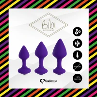 Набір силіконових анальних пробок FeelzToys - Bibi Butt Plug Set 3 pcs Purple — Переглянути зображення 3