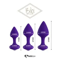 Набір силіконових анальних пробок FeelzToys - Bibi Butt Plug Set 3 pcs Purple — Переглянути зображення 2