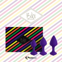 Набір силіконових анальних пробок FeelzToys - Bibi Butt Plug Set 3 pcs Purple — Переглянути зображення 4