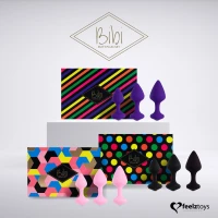Набір силіконових анальних пробок FeelzToys - Bibi Butt Plug Set 3 pcs Purple — Переглянути зображення 6