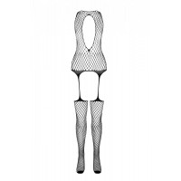 Сетчатый телесный бодистокинг имитирующий боди с чулками на подвязках Casmir CA003 Сетчатый телесный бодистокинг имитирующий боди с чулками на подвязках Casmir CA003