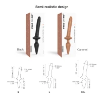 Анальна пробка з дилдо 2в1 Strap-On-Me SWITCH PLUG-IN REALISTIC DILDO Black XXL, діаметр 5,2/3,9 см — Переглянути зображення 3