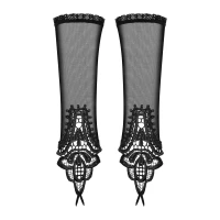 Сітчасті мітенки з мереживом Obsessive Luiza mittens One size, чорні — Переглянути зображення 2
