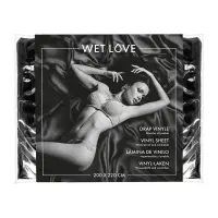 Простирадло з вінілу Fetish Tentation Black 220x200, чорне — Переглянути зображення 1