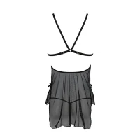 Сорочка Passion DELIENA CHEMISE XXL/XXXL black, стрінги із заниженою талією — Переглянути зображення 4