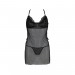 Сорочка Passion DELIENA CHEMISE XXL/XXXL black, стрінги із заниженою талією