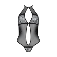 Сітчасте боді з мереживом на грудях Passion SATARA BODY S/M black — Переглянути зображення 3