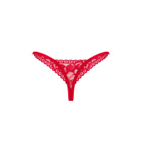 Кружевные стринги Obsessive Lacelove thong XS/S Red, низкая посадка