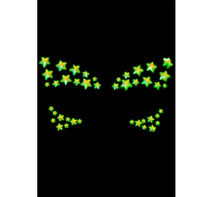 Прикраса-зірочки для тіла Leg Avenue Celeste face jewels sticker, наліпки, світяться у темряві