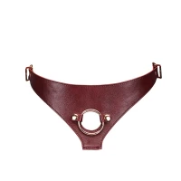 Шкіряні трусики для страпона Liebe Seele Wine Red Strap on Harness, універсальний розмір — Переглянути зображення 2