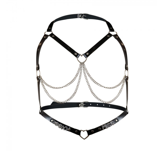 Женская портупея из натуральной кожи Art of Sex - Miss Sexy, цвет Черный, размер L-2XL