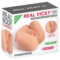 Мастурбатор-півторс з вібрацією Real Body Real Vicky вагіна та анус, 22х19 см — Просмотреть изображение 3