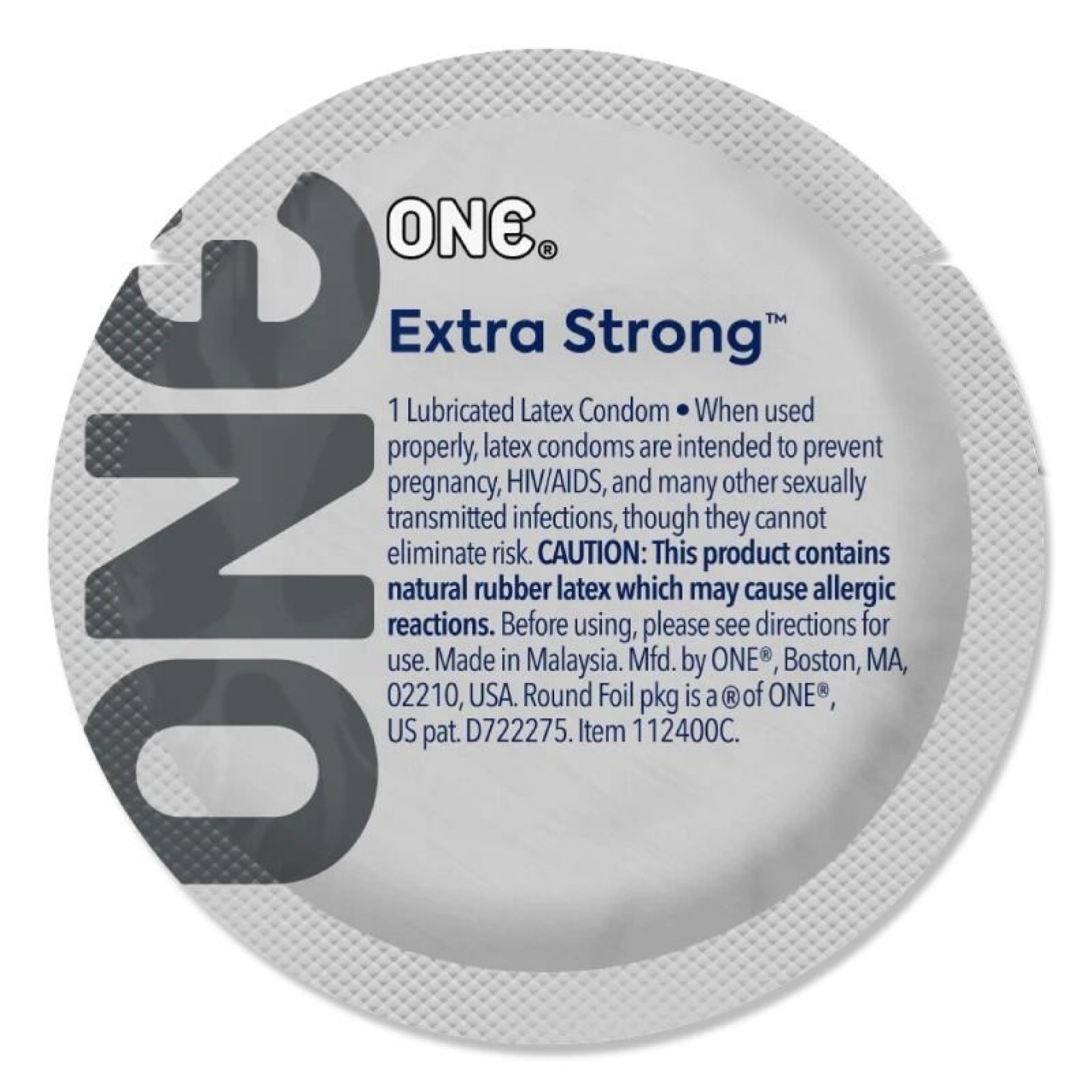 Презерватив ONE Extra Strong, 1 шт, розширена форма, зі змазкою, підходить для анального сексу