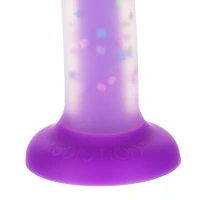 Фалоімітатор, що світиться в темряві, ADDICTION Rave 8″, Glow in the Dark Dildo Purple Confetti, 20,3 см — Переглянути зображення 5