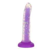 Фалоімітатор, що світиться в темряві, ADDICTION Rave 8″, Glow in the Dark Dildo Purple Confetti, 20,3 см — Переглянути зображення 1