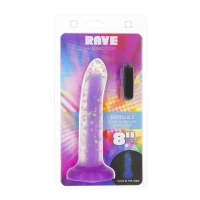 Фалоімітатор, що світиться в темряві, ADDICTION Rave 8″, Glow in the Dark Dildo Purple Confetti, 20,3 см — Переглянути зображення 7