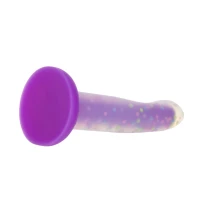 Фалоімітатор, що світиться в темряві, ADDICTION Rave 8″, Glow in the Dark Dildo Purple Confetti, 20,3 см — Переглянути зображення 6