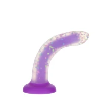 Фалоімітатор, що світиться в темряві, ADDICTION Rave 8″, Glow in the Dark Dildo Purple Confetti, 20,3 см — Переглянути зображення 3