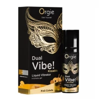 Рідкий вібратор Orgie Dual Vibe! Pina Colada Kissable Liquid Vibrator, 15 мл — Переглянути зображення 1