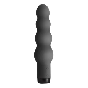 Вібратор S Pleasures Bullets Obsidian, чорний, у вигляді ряду кульок, 10 режимів, діаметр 4 см