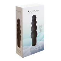 Вибратор S Pleasures Bullets Obsidian, черный, в виде ряда шариков, 10 режимов, диаметр 4 см