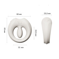 Эрекционное смарт-виброкольцо Zalo Apis Ivory White, до 4 часов работы, зарядный кейс — Просмотреть изображение 4